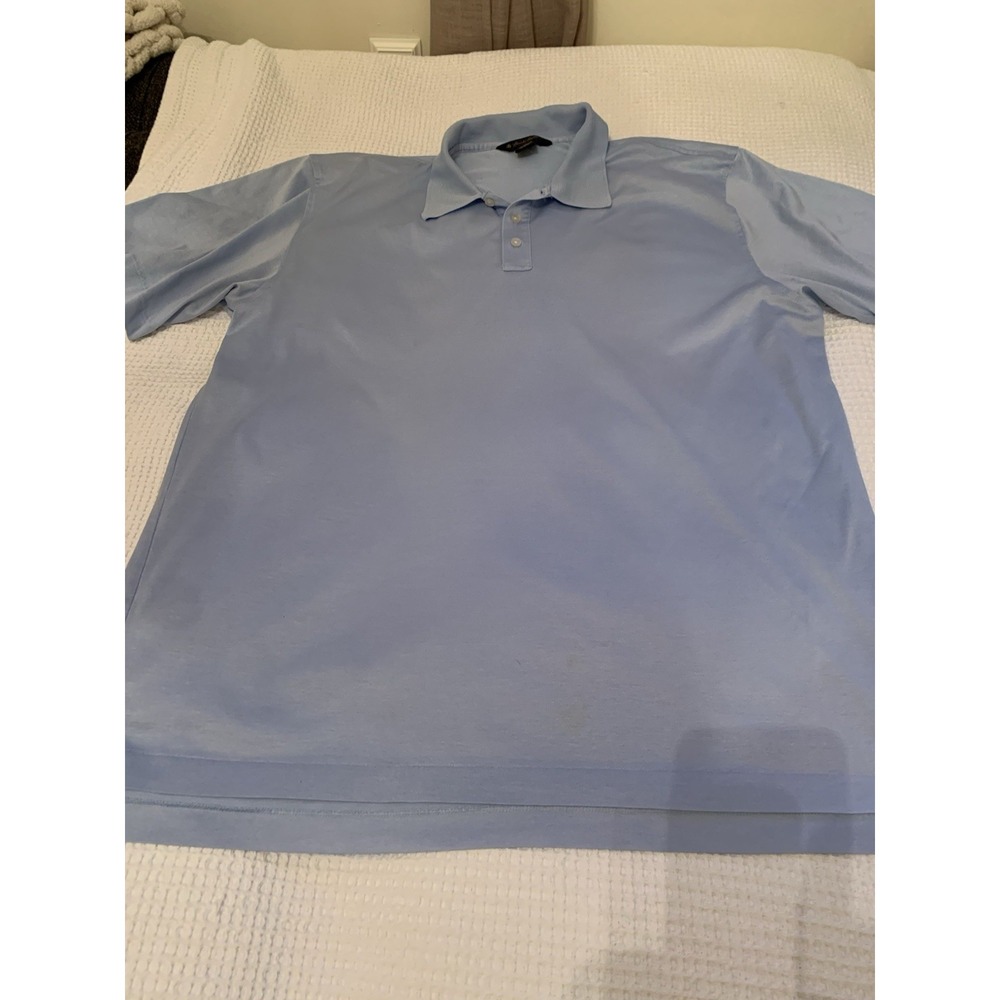 Brooks Brothers Men's Performance Polo Shirt Double Mercerized Cotton XL Blue